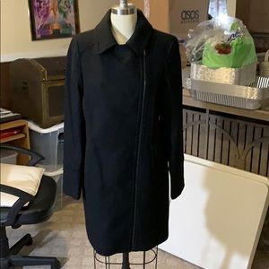 Worthington Black Side-Zip Pea Coat